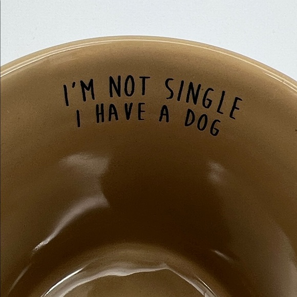 Fringe Studio Dashshund “I'm Not Single, I Have a Dog” Brown & White Coffee Mug - Picture 2 of 9